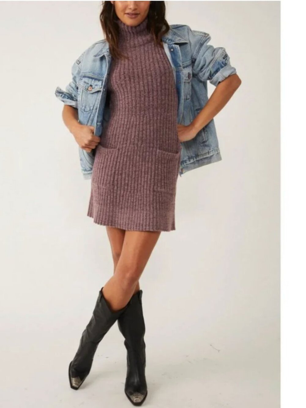 Free People Claude Mini Dress in Color Brandy Wine Combo